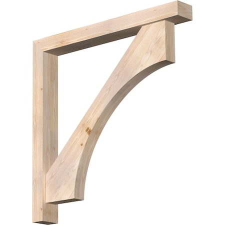 Ekena Millwork Westlake Block Smooth Bracket w/ Offset Brace, Douglas Fir, 5 1/2"W x 46"D x 46"H BKT0604X46X46WTL05SDF